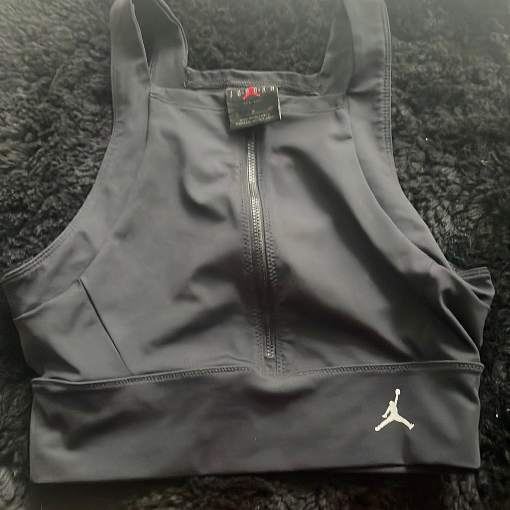 Black Jordan’s crop halter top